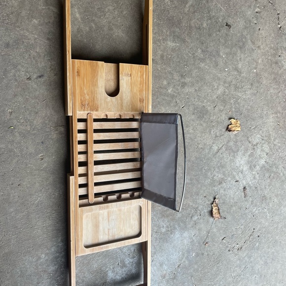Bathtub Caddy Tray Bamboo Bath Tray Table Rack Tablet Phone Holder Shelf Desk Fa - Picture 2 of 5